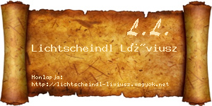 Lichtscheindl Líviusz névjegykártya