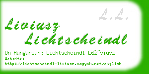 liviusz lichtscheindl business card